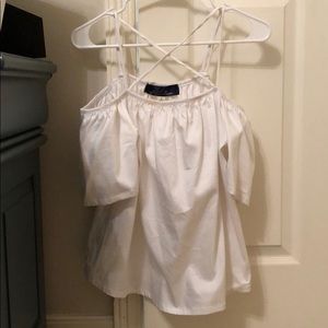 White francescas off the shoulder top with straps